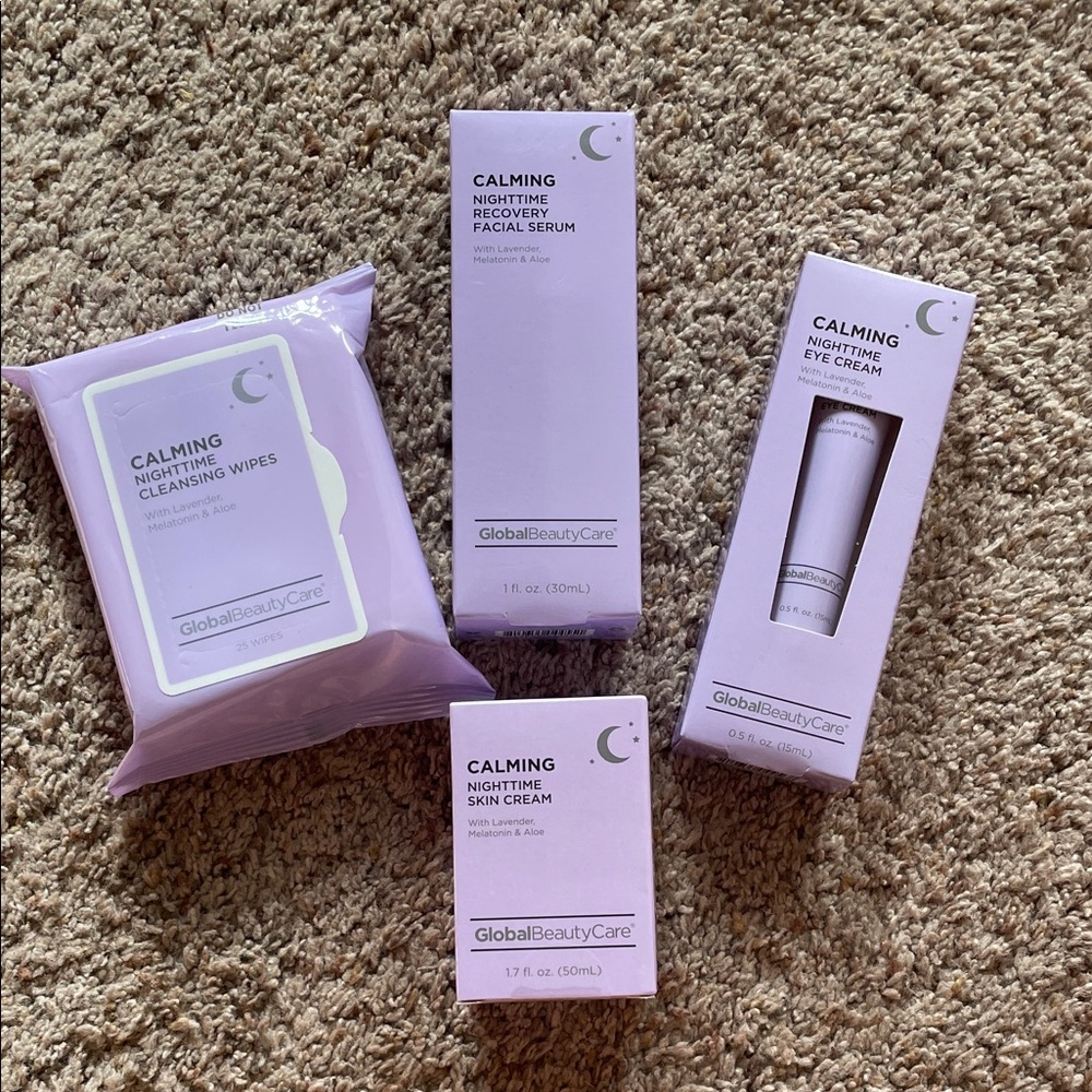 Global Beauty Care Calming Nighttime Skincare Set - Purple